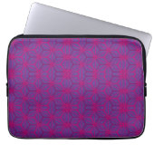Pink retro geometric pattern  laptop sleeve (Voorkant)