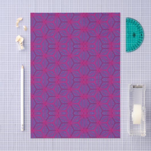 Pink retro geometric pattern tissuepapier (Craft)