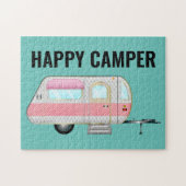 PINK RETRO HAPPY CAMPER JIGSAW PUZZLE LEGPUZZEL (Horizontaal)