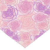 Pink Retro Hippy Roos Floral Patroon Korte Tafelloper (Hoek)