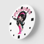 Pink Retro Princess Wall klok (Hoek)