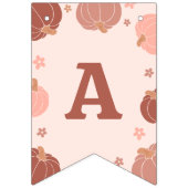 Pink Retro Pumpkin Birthday Bunting Banner (Derde vlag)