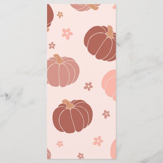 Pink Retro Pumpkin Boho First Birthday Menu (Achterkant)