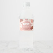 Pink Retro Pumpkin First Birthday Bottle Label Waterfles Etiket (Voorkant)