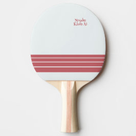 Pink Retro Stripes and Text on Minimalist Tafeltennisbatje