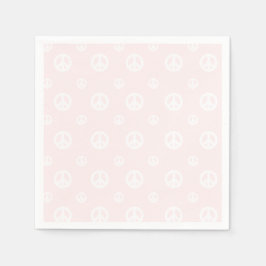 Pink Retro Surf Hippie Peace Sign Birthday Servet