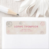 Pink Rhinestones Glitter Winter Snowflakes Elegant Etiket (Insitu)