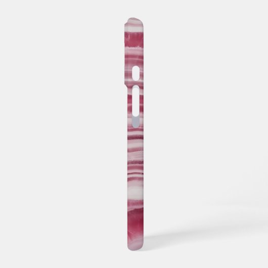 Pink Rhodochrosite Marble Agate Stone Pattern iPhone 16 Hoesje (Linkerkant)