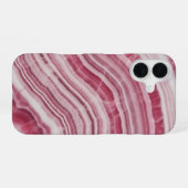 Pink Rhodochrosite Marble Agate Stone Pattern iPhone 16 Hoesje (Achterkant horizontaal)