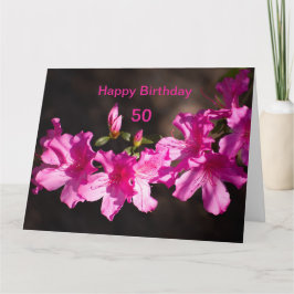 Pink Rhododendron bloesem Birthday personaliseren Kaart