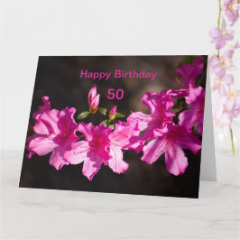 Pink Rhododendron bloesem Birthday personaliseren Kaart