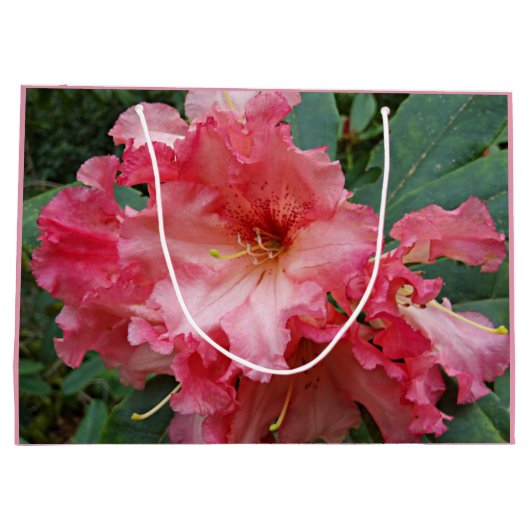 Pink Rhododendron Bloom Floral Groot Cadeauzakje (Achterkant)