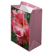 Pink Rhododendron Bloom Floral Medium Cadeauzakje (Voorkant Gekanteld)