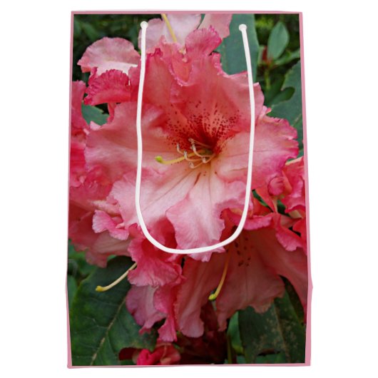 Pink Rhododendron Bloom Floral Medium Cadeauzakje (Achterkant)