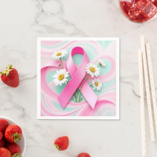Pink Ribbon and Daisies Breast Cancer Awareness Servet (Insitu)