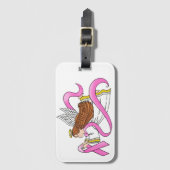 Pink Ribbon Angel Bagagelabel (Voorkant (verticaal))
