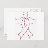 Pink Ribbon Angel Briefkaart (Voorkant / Achterkant)