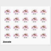 Pink Ribbon Angel Ronde Sticker (Vel)