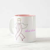 Pink Ribbon Angel Tweekleurige Koffiemok (Voorkant links)