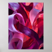 Pink Ribbon Art – Elegant Modern valentine's day Poster (Voorkant)
