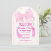 Pink Ribbon Baby shower Arch White Kaart (Staand voorkant)