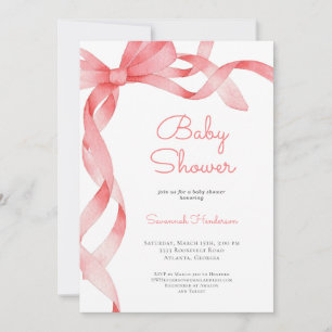 Pink Ribbon Baby shower Kaart