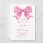 Pink Ribbon Baby shower Kaart (Voorkant)