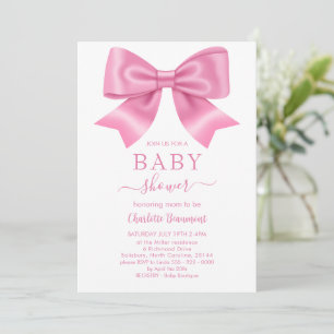 Pink Ribbon Baby shower Kaart