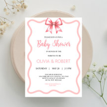 Pink Ribbon Baby shower Uitnodiging voor meisje
