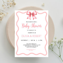 Pink Ribbon Baby shower Uitnodiging voor meisje