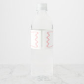Pink Ribbon Baby Shower Water Bottle Label Waterfles Etiket (Achterkant)