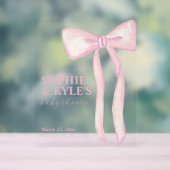 Pink Ribbon Baby shower Welkomstbord Acryl Bord (Neutraal)