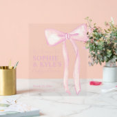 Pink Ribbon Baby shower Welkomstbord Acryl Bord (Huwelijk)