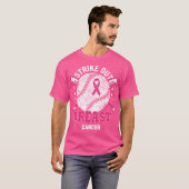 Pink Ribbon Baseball Design voor Borstkanker Award T-shirt (Voorkant volledig)