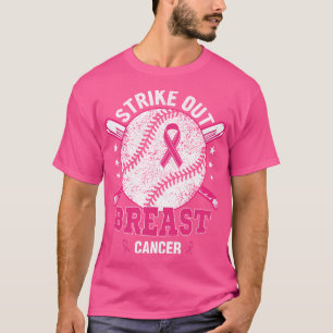 Pink Ribbon Baseball Design voor Borstkanker Award T-shirt