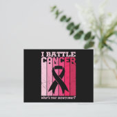 Pink Ribbon Battle Cancer Survivor Support Warrior Briefkaart (Staand voorkant)