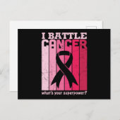 Pink Ribbon Battle Cancer Survivor Support Warrior Briefkaart (Voorkant / Achterkant)