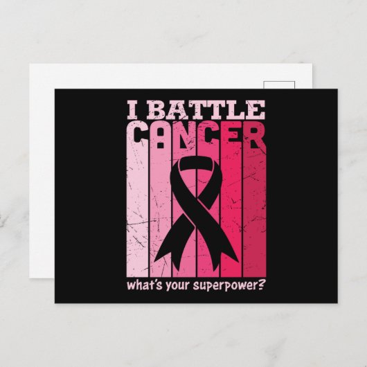 Pink Ribbon Battle Cancer Survivor Support Warrior Briefkaart (Voorkant / Achterkant)