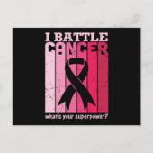 Pink Ribbon Battle Cancer Survivor Support Warrior Briefkaart (Voorkant)