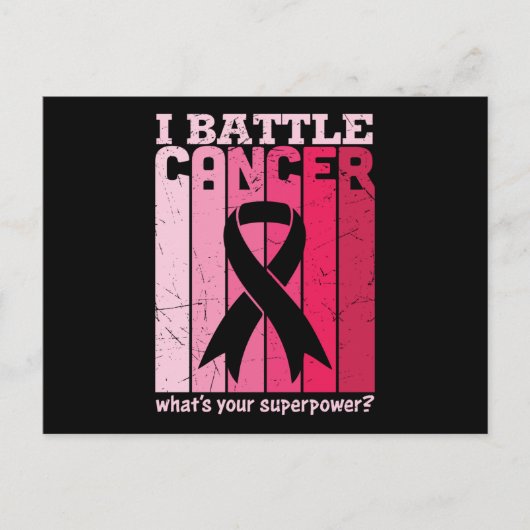 Pink Ribbon Battle Cancer Survivor Support Warrior Briefkaart (Voorkant)