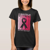 Pink Ribbon Battle Cancer Survivor Support Warrior T-shirt (Voorkant)