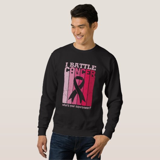 Pink Ribbon Battle Cancer Survivor Support Warrior Trui (Voorkant volledig)
