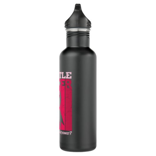 Pink Ribbon Battle Cancer Survivor Support Warrior Waterfles (Rechts)