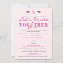 Pink Ribbon Borstkanker Bewustzijn Luncheon Kaart