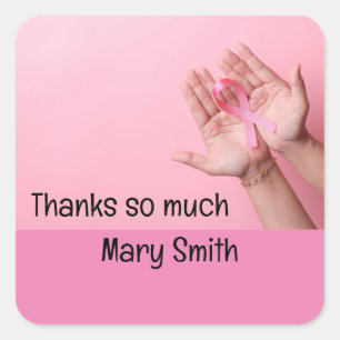 Pink Ribbon borstkanker Bewustzijn Vierkante Sticker