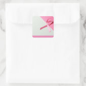 Pink Ribbon borstkanker Bewustzijn Vierkante Sticker (Tas)
