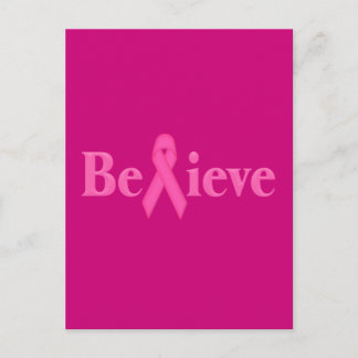 Pink Ribbon borstkanker geloven Briefkaart