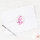 Pink Ribbon Borstkanker Ronde Sticker (Envelop)