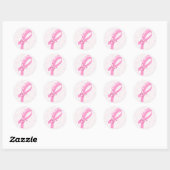 Pink Ribbon Borstkanker Ronde Sticker (Vel)