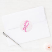 Pink Ribbon Borstkanker Ronde Sticker (Envelop)